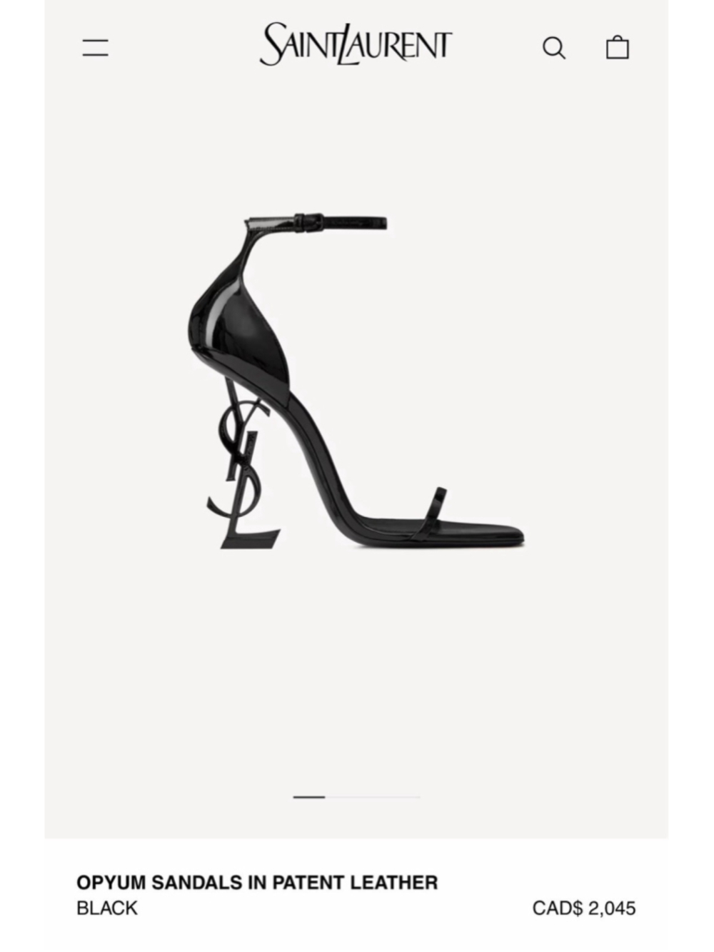 Saint Laurent Opyum 110 Patent Leather YSL Heel Sandals Black EU 37 - Picture 2 of 16